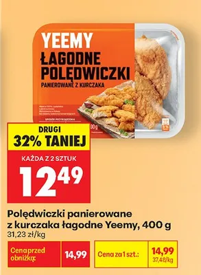 Polędwiczki panierowane z kurczaka łagodne Yeemy promocja w Biedronka