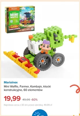 Mini Waffle Farmer Kombajn klocki konstrukcyjne 60 elementów Marioinex promocja w Smyk