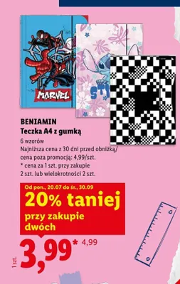 Teczka A4 z gumką Beniamin promocja w Lidl