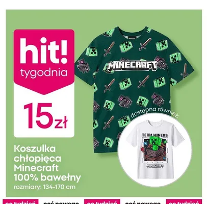 Koszulka chłopięca Minecraft wzorzysta promocja w Pepco