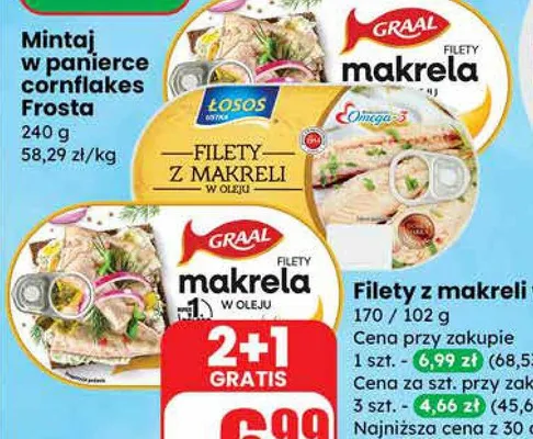 Filety z makreli w oleju promocja w Dino