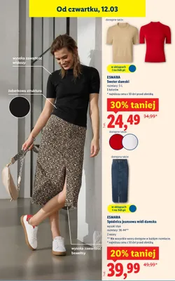Spódnica jeansowa midi damska promocja w Lidl
