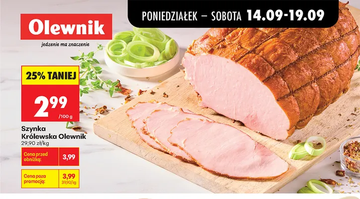 Szynka królewska Olewnik promocja w Biedronka