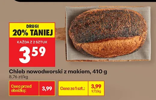 Chleb nowodworski z makiem promocja w Biedronka