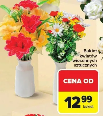 Bukiet kwiatów wiosennych sztucznych promocja w Carrefour