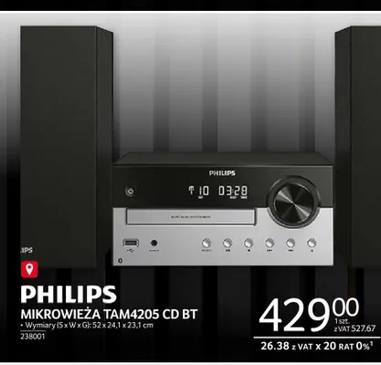 Mikrowieża TAM4205 Philips promocja w Selgros