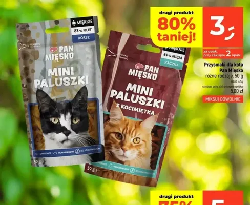 Przysmaki dla kota Pan Mięsko Mini Paluszki z kocimiętką kaczka promocja w Dealz