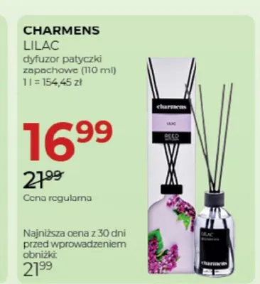 Dyfuzor patyczki zapachowe Charmens Lilac promocja w Drogerie Jawa