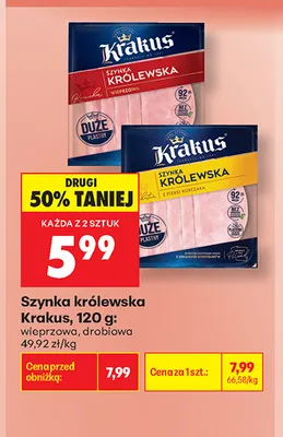 Szynka królewska z piersi kurczaka Krakus promocja w Biedronka