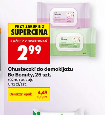 Chusteczki do demakijażu Balance Be Beauty promocja w Biedronka