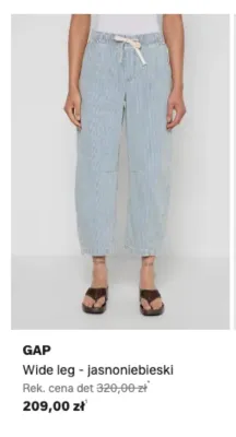 Spodnie wide leg GAP jasnoniebieski promocja w Lounge by Zalando