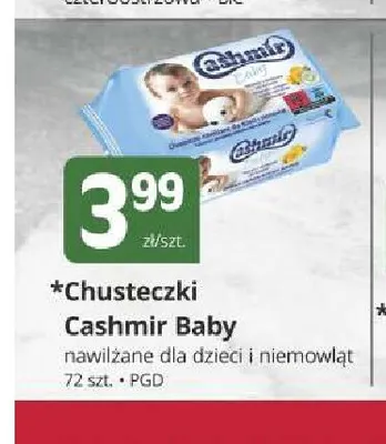 Chusteczki nawilżane dla dzieci i niemowląt Cashmir Baby promocja w Marketvita