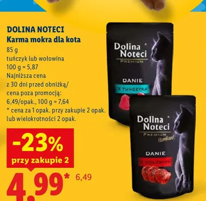 Karma mokra dla kota tuńczyk Dolina Noteci promocja w Lidl