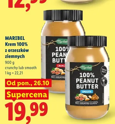 Krem 100% z orzeszków ziemnych smooth Maribel promocja w Lidl