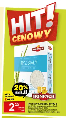 Ryż biały Konpack 4x100 g promocja w Twój Market