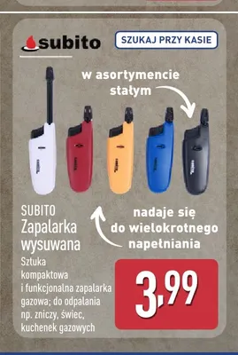 Zapalarka wysuwana Subito promocja w Aldi