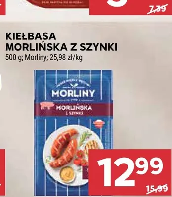 Kiełbasa Morlińska z szynki Morliny promocja w Stokrotka