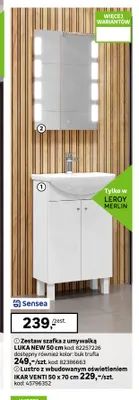 Lustro z wbudowanym oświetleniem Ikar Venti 50x70 cm Sensea promocja w Leroy Merlin