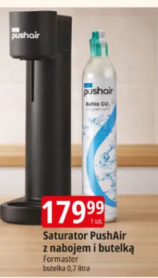 Saturator PushAir z nabojem i butelką promocja w Leclerc