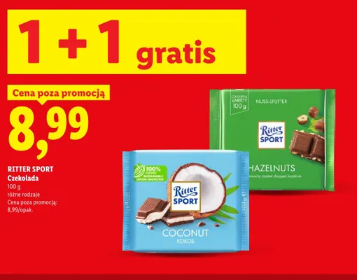 Czekolada Ritter Sport Coconut promocja w Lidl