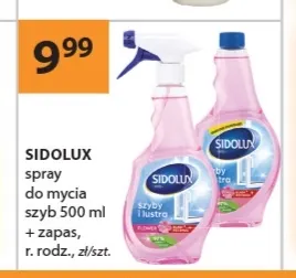 Spray do mycia szyb z zapasem 500 ml Sidolux promocja w Drogerie Laboo