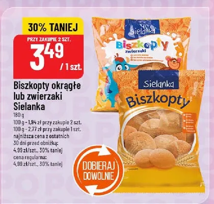 Biszkopty okrągłe lub zwierzaki promocja w POLOmarket
