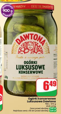 Ogórki konserwowe Luksusowe Dawtona promocja w Dino