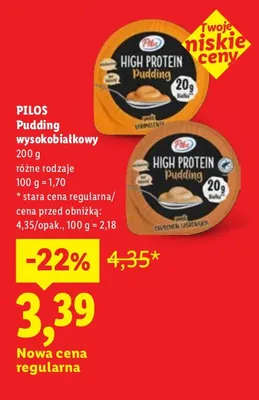 Pudding wysokobiałkowy Pilos promocja w Lidl