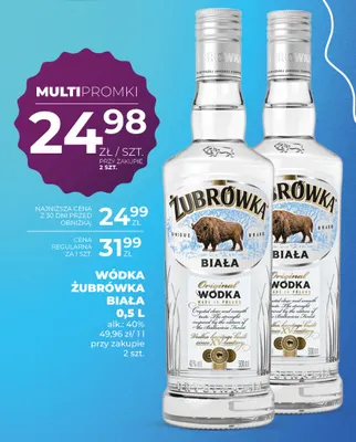 Wódka Żubrówka Biała promocja w Duży Ben