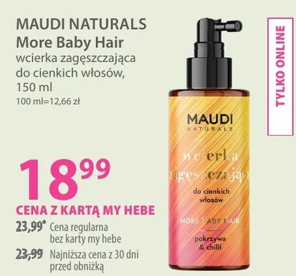 Wcierka MAUDI NATURALS More Body Hair wcierka zagęszczająca do cienkich włosów promocja w Hebe