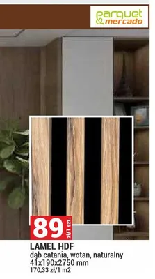 Lamel HDF naturalny 41x190x2750mm promocja w Merkury Market