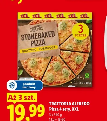 Pizza 4 sery Trattoria Alfredo 3-pak XXL promocja w Lidl