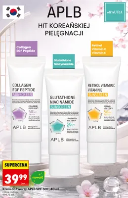Krem do twarzy APLB Collagen EGF Peptide Sunscreen SPF 50+ promocja w Biedronka