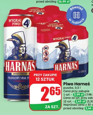 Piwo Harnaś promocja w Dino