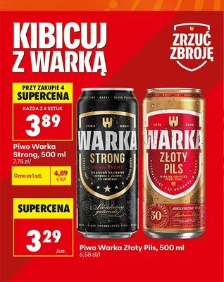 Piwo Warka Złoty Pils promocja w Biedronka