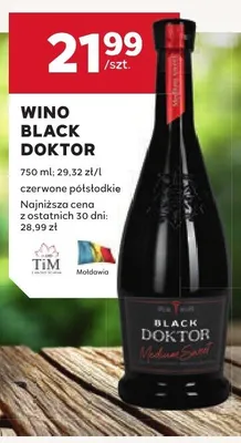Wino Black Doktor czerwone półsłodkie Mołdawia promocja w Stokrotka