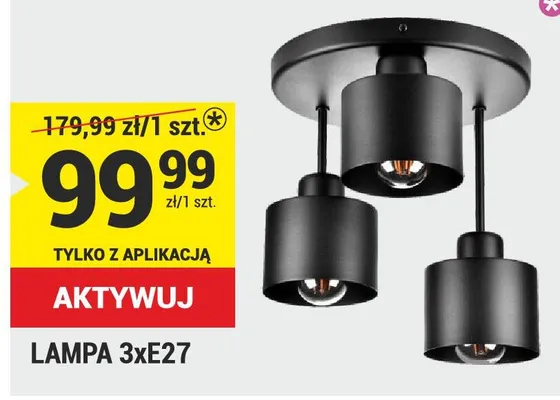 Lampa 3xE27 promocja w Merkury Market