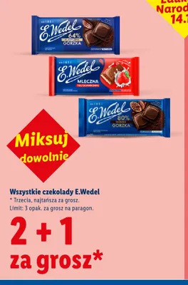 Czekolada mocno gorzka 80% E.Wedel promocja w Lidl