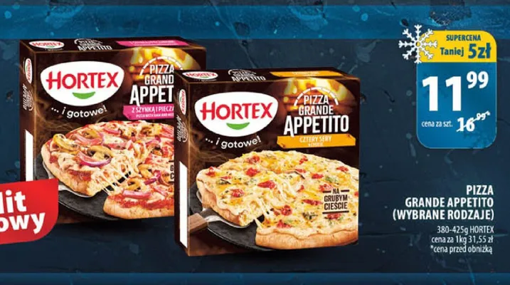 Pizza z szynką i pieczarkami Hortex Grande Appetito promocja w Arhelan
