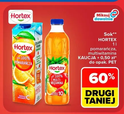 Sok Hortex pomarańcza promocja w Carrefour