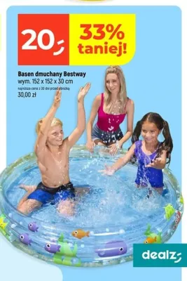 Basen dmuchany Bestway wym. 152x152x30 cm promocja w Dealz
