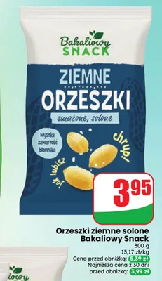 Orzeszki ziemne solone Bakaliowy Snack promocja w Dino
