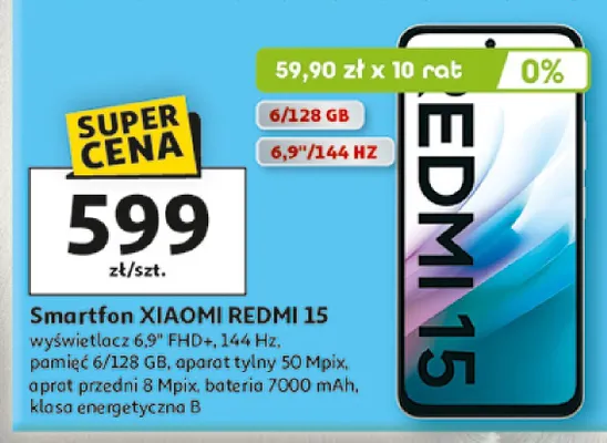 Smartfon REDMI 15 promocja w Auchan