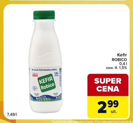Kefir Robico 1,5% promocja w Carrefour Express