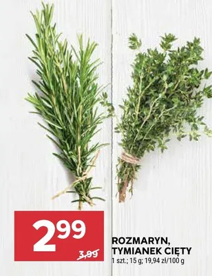 Rozmaryn, tymianek cięty promocja w Stokrotka