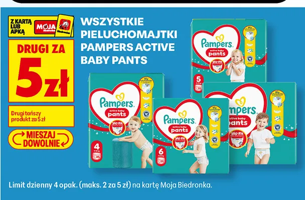 Pieluchomajtki Pampers Active Baby Pants promocja w Biedronka