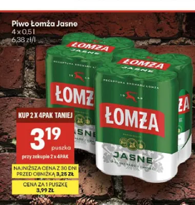 Piwo Łomża 4-pak promocja w Delikatesy Centrum
