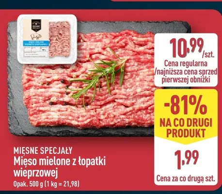 Mięso mielone z łopatki wieprzowej Mięsne Specjały promocja w Aldi