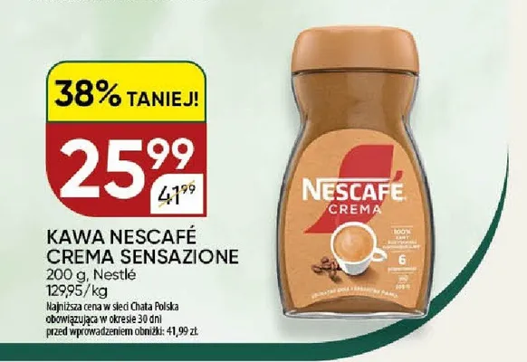 Kawa rozpuszczalna Nescafe Crema Sensazione promocja w Chata Polska