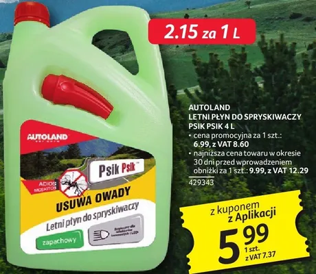 Płyn do spryskiwaczy PsiK PsiK 4 l Autoland promocja w Selgros